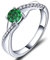 YL Verlobungsring Ehering 925 Sterling Silber mit Mai Geburtsstein Grün Zirkonia Unendlichkeit Ring Solitärring für Damen（Größe 58）