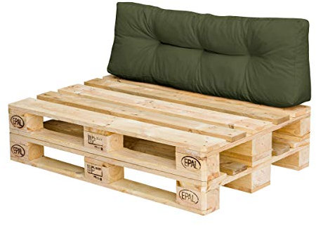 Royal Schneider Palettenkissen Set Palettensofa Palettenpolster Sitzkissen Rückenkissen 120x80cm, 1x Rückenkissen (120 x 40 x10 cm), 500-18 Olive