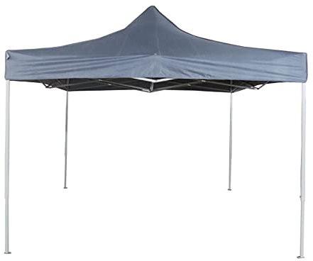 Partyzelt Easy up 3 x 3 - Mundharmonikagestell - 420D Oxford Schwarze Zeltplane mit PVC-Beschichtung - Anthrazit und weiß
