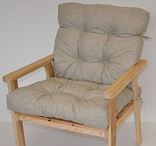 Rattani Polster für Gartenstuhl, Liegestuhl, Schaukelstuhl Nordic, Niedriglehner Auflage, Gr. 100 x 55 cm, Colore Grigio tenue (Soft grau)
