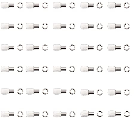 Sumbirg 30 Stücke 7mm Flache Bodenträgerstifte Regalbodenträger Stützen, Edelstahl Regal Pins Unterstützung Vernickelt Regal Peg Pin Unterstützt für Möbel Schränke Bücherregal Schrankbretter, Silber