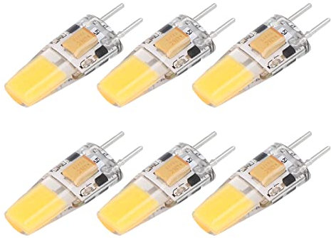 Fafeicy 6 Bombillas, 500 LM 5 W COB Silicona Lámpara de Techo, Portalámparas GY6.35, ángulo de Haz de 360° Y Temperatura de Color de 2700 K-3000 K, diseño de disipación de Calor de 360 ​​Grados