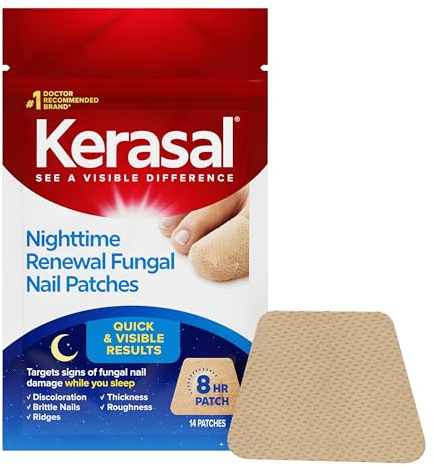 Kerasal Nighttime Renewal Fungal Nail Patches - 14 Patch - Overnight Repair for Nail Fungus Damage, 8-Hour Treatment Restores Healthy Appearance (Packaging May Vary)