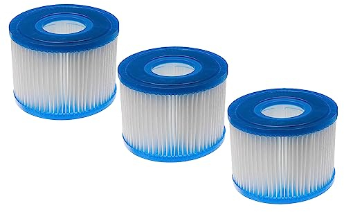 vhbw 3X Filterkartusche Typ S1 kompatibel mit Intex PureSpa 28423E, 28443E, 28453E Pool - Ersatzfilter, Blau, Weiß