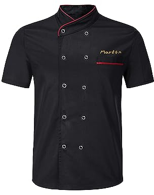 Personalisierte Kochjacke Kurzarm Food Service Kochjacke Custom Restaurant Arbeitsuniform Shirt für Männer Frauen