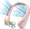 HEGEHE Ventilador de Cuello Portátil, Ventiladores de Recarga USB Manos Libres sin Aspas, Diseño de Auriculares, Enfriamiento, Adecuado para Viajes de Oficina Deportes al Aire Libre (Rosa)