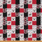 Tarnung Polsterstoff Hirsch Stoff Meterware Schwarz Weiß Roter Tarnung Dekorations Stoff Geweih Gitter, Karierter Stoff für Drinnen und Draußen, Steppstoff für Wildtiere, 92 x 150 (HxB), Rot Schwarz