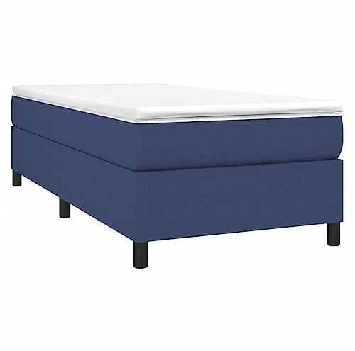 vidaXL Bettgestell, Polsterbett Bett für Schlafzimmer, Bettrahmen mit Lattenrost, Schlafzimmerbett Einzelbett, Blau 80x200cm Stoff
