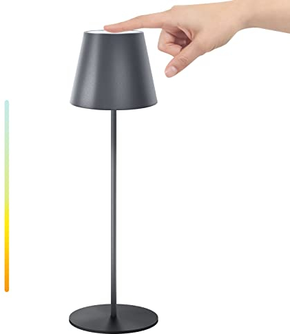 Tischlampe Kabellos Dimmbare LED Akku Tischleuchte Warme Lichtfarbe 2700K-6000K led tischlampe akku IP54 wasserdicht Outdoor Tischlampe für Restaurants,Garten, Balkon