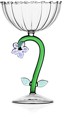 Ichendorf Milan Coupe Champagne Fleur Lilas | Collection Botanica | 28 cl | Verre borosilicate | Fait à la main
