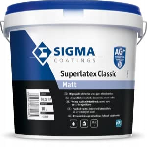 Peinture murale Peinture pour plafond Peinture au latex Sigma Superlatex Classic mat 5L Blanc