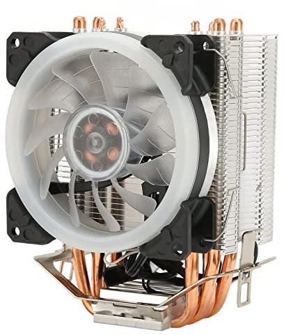 KOSDFOGE CPU Cooler, CPU Cooler with RGB Lights 9.2cm Fan 12V 3Pin 4Pin Interface Plug and Play Aluminum Alloy CPU Cooling Fan Mute CPU Fan for Desktop Computer 12V