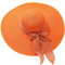 Women Solid Sun Straw Hat Pre Tied Knot Round Wide Brim Hat Roll Up Lounce Vintage Sunshade Hat Panama Hat Beach Travel Outdoor Lightweight Fashion Orange One Size