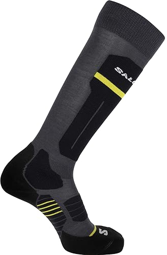 Salomon Spark Unisex-Socken Ski Snowboarden, Wärme, Komfort und bleiben an Ort und Stelle, Schwarz, 55 - 7