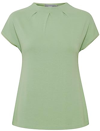 fransa FRZASKATER Damen T-Shirt Kurzarm Shirt Rundhalsausschnitt Kurze Ärmel mit überschnittener Schulter und hochabschließendem Kragen, Größe:M, Farbe:Forest Shade (156423)