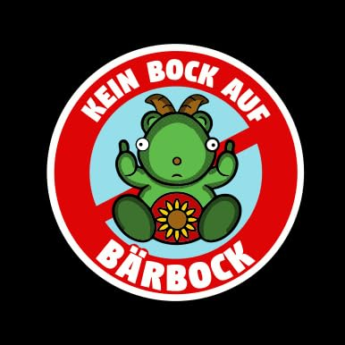 Sammys Shirt Store Kein Bock auf Bärbock Vinyl-Aufkleber Sticker für Auto wetterfest 10cm