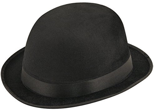 labreeze Black Velour Bowler Hat Adults Charlie Chaplin Victorian Fancy Dress Party Hat
