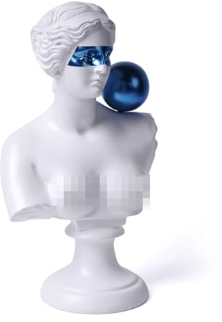 NENBOLEC Modern Skulptur Geschenk Abstrakte Arts Griechische Büste Dekor Figuren Polyresin Weiß 35cm