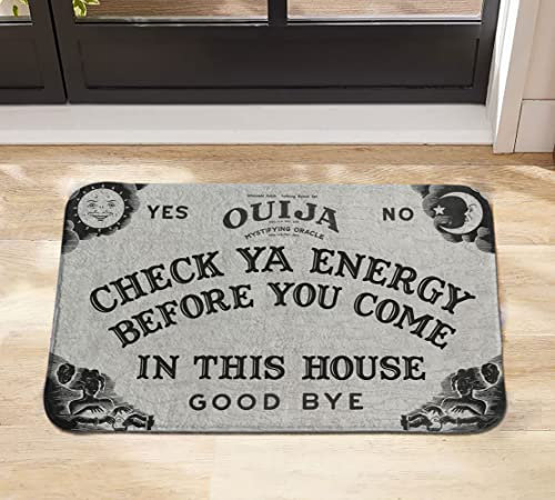 Check Ya Energy Before You Come Into This House Good Bye Doormat,Outdoor Door Mat,Personalized Doormat,Housewarming Decor Gift,Welcome Doormat 30x18 Inch
