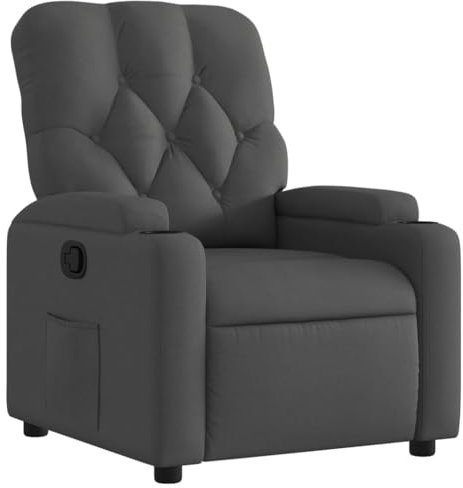 vidaXL Relaxsessel, Sessel mit Liegefunktion, Fernsehsessel Verstellbare Rückenlehne, Liegesessel Ruhesessel Polstersessel, Dunkelgrau Stoff