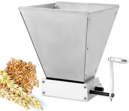 Treeisland Getreidebrecher 4L Schrotmühle für Getreide Manuelle Getreidemühle Malzmühle Schrotmühle mit 2 Einstellbare Roller