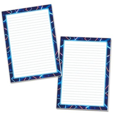 2 bunte Schreibblöcke Briefpapier liniert für Mädchen Kinder Schule Teens Erwachsene Laser Strahl Licht neon (2 Blöcke A5 mit je 25 Blättern)