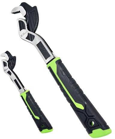 Der Erwachte Multi-function Adjustable Pipe Wrench Set, 2-Piece, Quick Self-Adjusting, Power Grip for 7-35mm Nuts, Pipes Use,Chromium Vanadium Steel