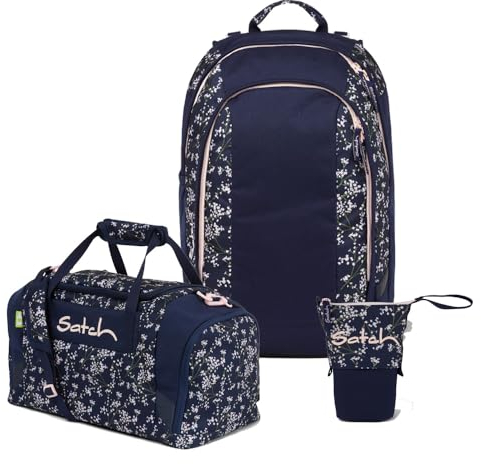 satch Air Edition Schulrucksack Set 3tlg. inkl. Pencil Slider und Sporttasche (Bloomy Breeze)