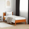 vidaXL Massivholzbett, Bett Einzelbett für Schlafzimmer, Bettrahmen mit Lattenrost Kopfteil, Schlafzimmermöbel Holzbett, 90x200 cm Wachsbraun Kiefer