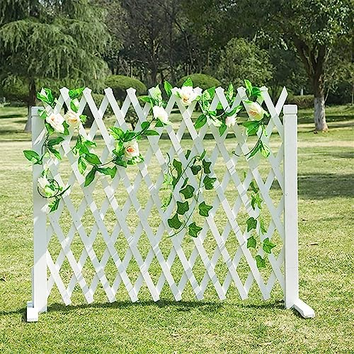 ZERAPH Sichtschutz und Paneele für den Außenbereich, Spalier für Kletterpflanzen, Zaungitter-Dekoration/Teleskop-Leitplanke (Größe: H80 cm) (Farbe: Weiß, Größe: H70 cm)