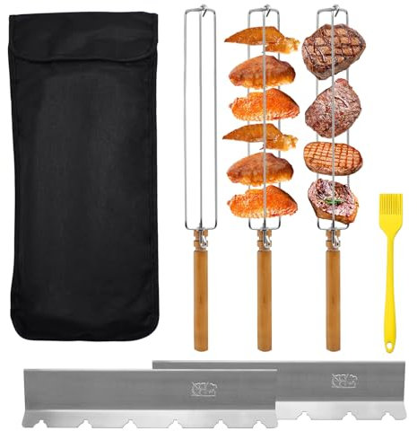 Kqpoinw 3 pcs Tenedores para Alitas de Pollo, Asador de Pollos,para Alitas De Pollo, Chuletas De Cordero, Bistec