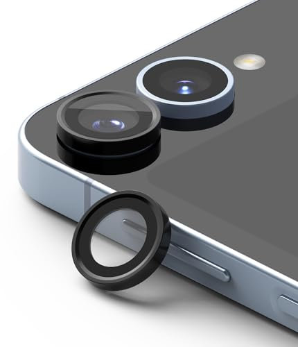 Ringke Protection Caméra Samsung Galaxy Z Flip 6 / Z Flip 7 FE Caméra Protecteur [Camera Lens Frame Glass] [2 Pack] Protection Objectif Couvercle en Verre Cadre en Aluminium Résistant aux Rayures