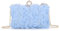 Syrads floreale pochette borse per le donne estate sera frizioni formale con catena staccabile per matrimonio,Blu