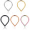 Lantine 5 Stück 16g 10mm V Förmiges Septum Piercing Ring 316L Chirurgenstahl Hinged Segment Clicker Ring Forward Helix Piercing Gold/Stahlfarbe/Roségold/Schwarz/Regenbogen