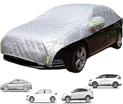 AGARES Autoabdeckung für FIAT 500C 500E 500L 500X Punto Hagelschutz-Halbgarage Anti-Hagel Auto Abdeckplane Winter wasserdichte staubdichte Anpassbar(Size:500E)