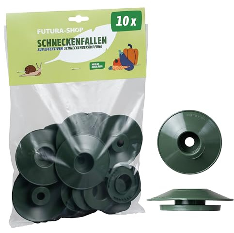 Futura-Shop Schneckenschutz Schneckenfalle 10er Set wetterfest | Schneckenabwehr gegen Nacktschnecken befüllbar mit Schneckenkorn umweltfreundlich & wiederverwendbar | Schutz für Garten, Böden & Beete