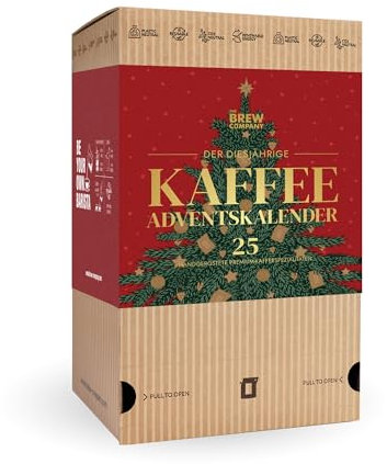 Kaffee Adventskalender 2025 für Männer & Frauen - Weihnachtskalender 2025 mit 25 Gourmet Kaffees aus Aller Welt | Gemahlener Kaffee Probierset für Erwachsene | Kaffee Geschenke für Mann & Frau