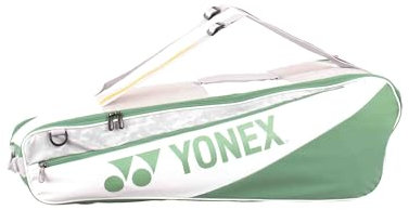 YONEX Club Racket Bag (6pcs) 52526 – Badminton- und Tennistasche | Mit Schläger-, Haupt-, Schuh- & Seitenfach | In Mehreren Farben erhältlich (Weiß)