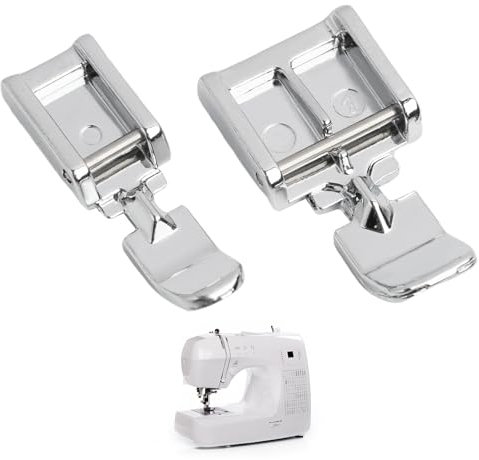 Pieds de Machine à Coudre, 2 Pièces Pied De Biche Universel Fermeture à Glissière pour Machine À Coudre Pied De Couture Droit Pied Zigzag, Guide de Couture Magnétique pour Singer, Brother, Babylock