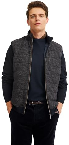 bugatti Herren Sweatweste 8800-85053D | Regular Fit, Stehkragen, Reißverschluss, Vordertaschen, Baumwollmix