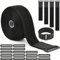 CENBEN 5m Heavy Duty Hook and Loop Straps with 15 Buckles, Black Reusable Adjustable Cable Strap Elastic Cinch Straps Self Adhesive Fastening Cable Ties for Cable Wire Cord Organiser, 5cm Wide