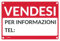 TIESSE - Cartello VENDESI - Cartello in PVC con 4 fori - Dimensione: 200x300 mm - MADE IN ITALY