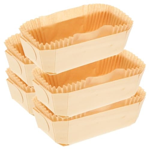 Ipetboom 1 Set Wooden Cake Box Baking Mold Heat Resistant Loaf Pans with Paper Liners for Kitchen Supplies for Baking Bread Cakes More