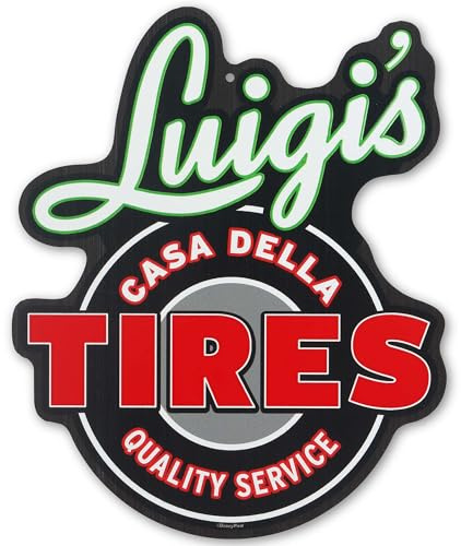 Disney Pixar Cars Luigi's Casa Della Tires Metal Wall Sign | Fun Cars Decoration for Kids' Bedroom or Garage