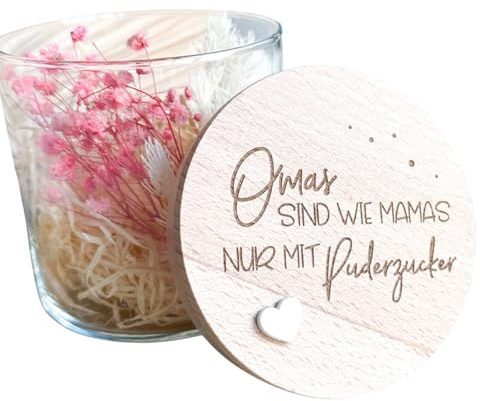 Geschenk für die beste Oma | Geschenkidee zum Muttertag | Vorratsglas | Omas sind wie Mamas nur mit Puderzucker | Geschenk aus der Küche