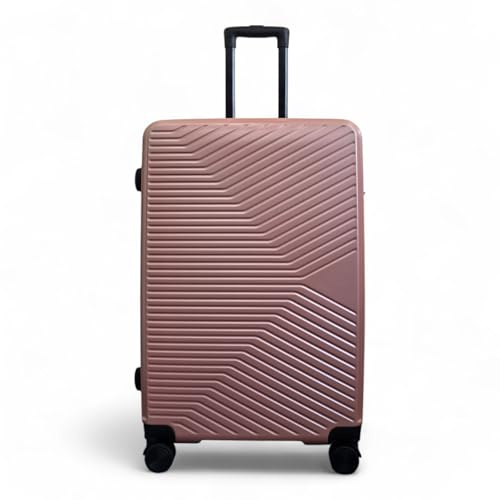 Infinity Large Suitcase 28 Lightweight Hard Shell Luggage 4 Wheel Spinner Hard Shell Check in Luggage for 23kg Rose Gold