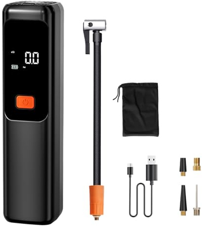 Tire Pump,Car Wireless Bike Tire Air Pump - Rechargeable Inflator for Basketball Sedans Truck Scooters Pickups Mattress Motorbikes Road Trips Camping Drivers Garage