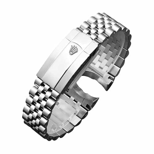 ROUHO Massiv Edelstahl Uhrenarmband – Ersatz Uhr Armband mit Faltschließe für Rolex Datejust 36mm & 41mm