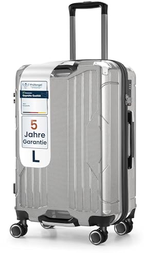4FLY Aluminium-Rahmen Hartschalen-Reisekoffer Ultraleicht L - Groß 68 cm (69L) - Aufgabegepäck Koffer mit TSA-Schloss, 4 Spinner-Doppelrollen & Aluminium-Teleskopgriff, Trolley Reisegepäck