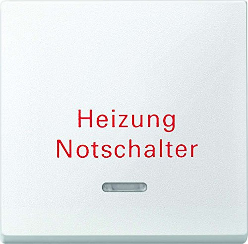 Merten Wippe mit Kontrollfenster und Aufdruck Heizungsnotschalter, System M, polarweiß, 431819